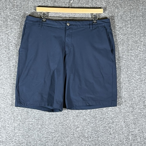 Lululemon Commission‎ Shorts Mens 38 Navy Blue Slim Fit Stretch Warpstreme - Picture 1 of 11